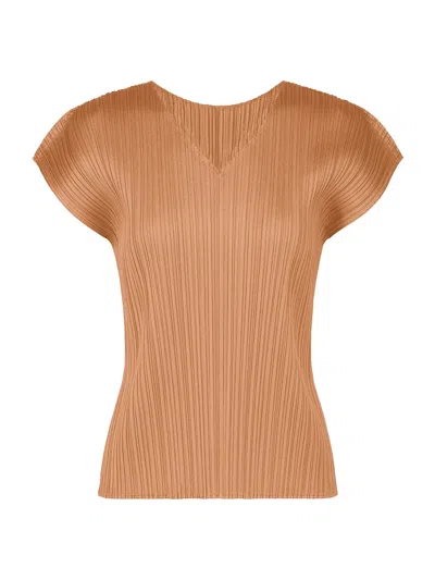 Issey Miyake Pleats Please Monthly Colors June Top Pink Beige In Brown