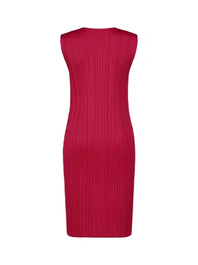 Issey Miyake Pleats Please New Colorful Basics Dress Carmine
