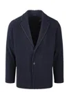 Issey Miyake Tailored Polyester Blazer Featuring Pleated Texture In Black