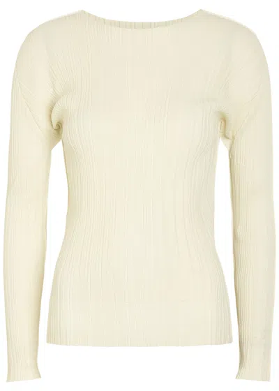 Issey Miyake Pleats Please Pleated Woven Top In White
