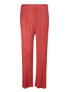 Issey Miyake Pleats Please Red Trousers In Red