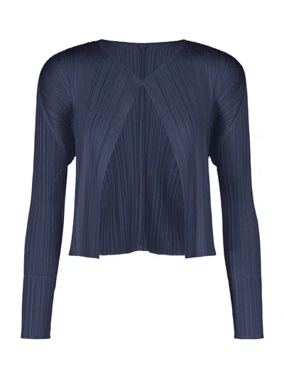 Issey Miyake Pleats Please September Colors Cardigan Navy Blue