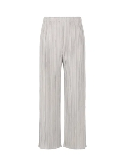 Issey Miyake Pleats Please Trousers L Grey In Gray