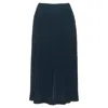 Issey Miyake Pleats Please Wool Blend Pleated Plisse Slit Back Skirt In Black