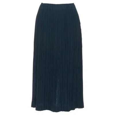 Pre-owned Issey Miyake Pleats Please Wool Blend Pleated Plisse Slit Back Skirt Jp3 L In Black