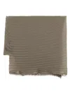 Issey Miyake Rectangular Silky Wool Stole Pleats In Neutral