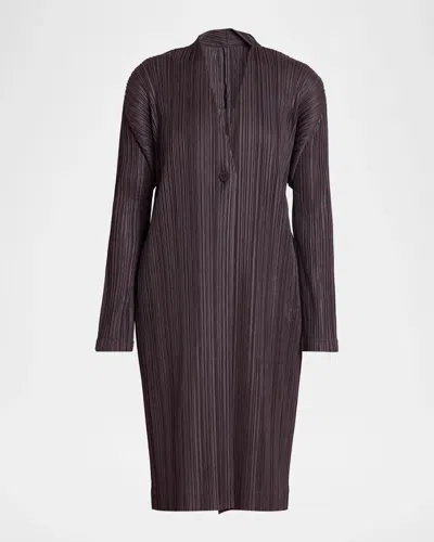 Issey Miyake Pleats Single-button Jacket In Black