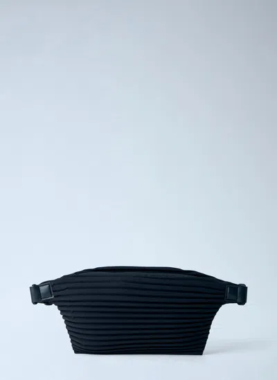 Issey Miyake Pleats Slim Belt Bag In Blue