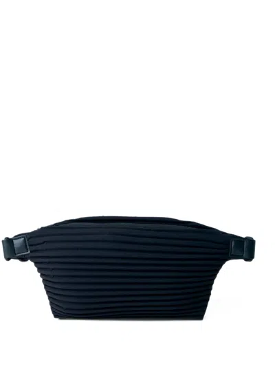 Issey Miyake Pleats Slim Belt Bag In Blue