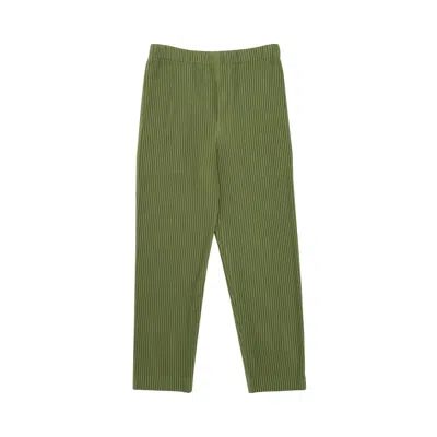 Pre-owned Issey Miyake Pleats Slim Fit Pants 'olive' | Green | Women's Size 2