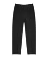 Issey Miyake Straight Ribbed Texture Trousers With Elastic Waistband In Black