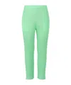 Issey Miyake Plissé Cropped Trousers In Green