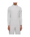 Issey Miyake Plissé-effect Mock-neck T-shirt In White