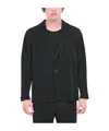 Issey Miyake Plissé Single-breasted Blazer In Black