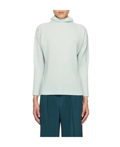 Issey Miyake Pliss É  Turtleneck Sweater In White