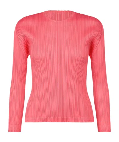 Issey Miyake Plissé Satin Shirt In Pink