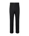 Issey Miyake Ns Black Pleated Belt Loops Tapered Leg Relaxed-fit Knitted Trousers In Black