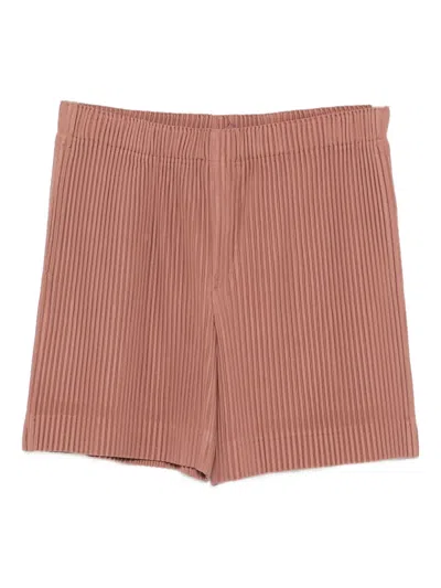 Issey Miyake Plisse Bermuda Shorts In Pink