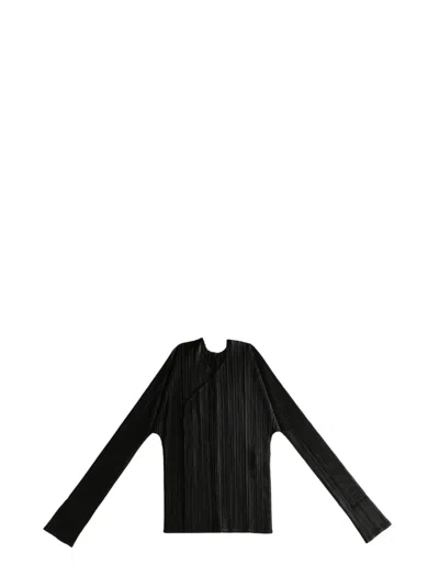 Issey Miyake Plissé Blouse In Black