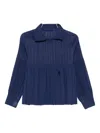 Issey Miyake Pleats Please  Smooth Pleated Coat In Blue