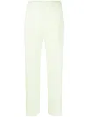 Issey Miyake Green Plissé Cropped Trousers In Green