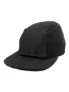Issey Miyake Ribbed Texture Curved Brim Baseball Cap In Black