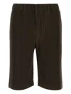 Issey Miyake Bermuda Shorts With Belt Loops And Pleated Design
