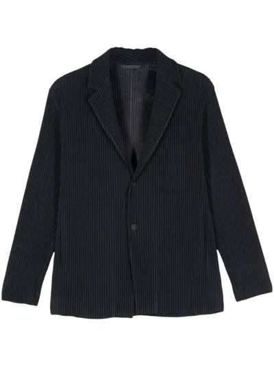 Issey Miyake Plissé-effect Blazer In Blue