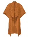 Issey Miyake Plissé-effect Cape In Braun