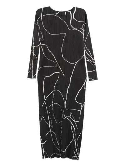 Issey Miyake Plissé-effect Midi Dress In Black