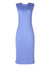 Issey Miyake Plissé-effect Midi Dress In Blue
