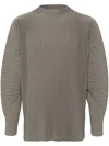 Issey Miyake Pleated Mock-neck Sweatshirt In Green