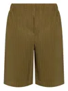 Issey Miyake Ns Pleats Regular-fit Knitted Shorts Olive Khaki