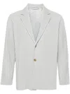 Issey Miyake Single-breasted Technical-pleated Blazer In Grey