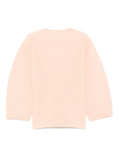 Issey Miyake Plissé-effect T-shirt In Orange