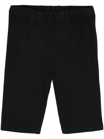 Issey Miyake Plissé-effect Tailored Shorts In Black