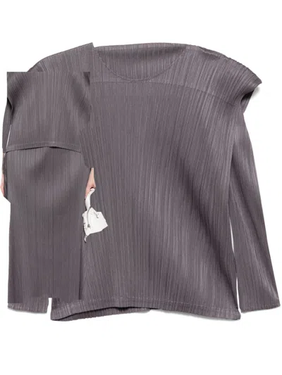Issey Miyake Monthly Colors September Blouse In Purple