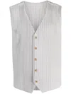 Issey Miyake Pleated Single-breasted Waistcoat In Grau