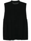 Issey Miyake Pleated Vest In 黑色