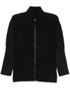 Issey Miyake High-neck Technical-pleated Track Top In Black