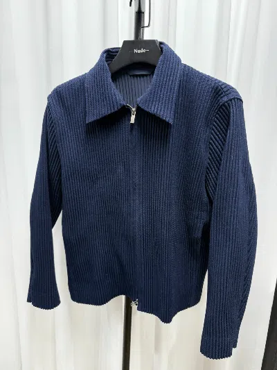 Pre-owned Issey Miyake Plisse Jacket In Blue