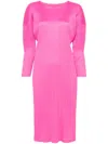 Issey Miyake Plissé Midi Dress In Pink