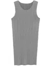 Issey Miyake Sleeveless Mini Dress In Grey