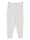 Issey Miyake Basic Pleated Tapered-leg Knitted Trousers In Gray