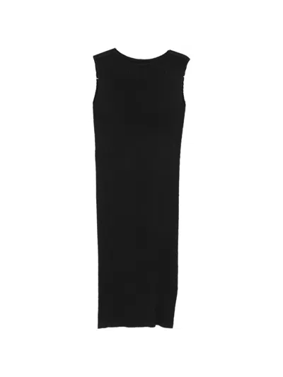 Issey Miyake Plissé Sleeveless Midi Dress In Black