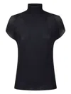 Issey Miyake Wooly Pleats Mock-neck Top