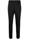 Issey Miyake Plissé Tapered-leg Cropped Trousers In Black
