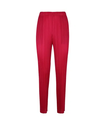 Issey Miyake Pleated Casual Pants In Red