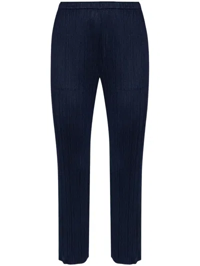 Issey Miyake Plissé Trousers In Blue
