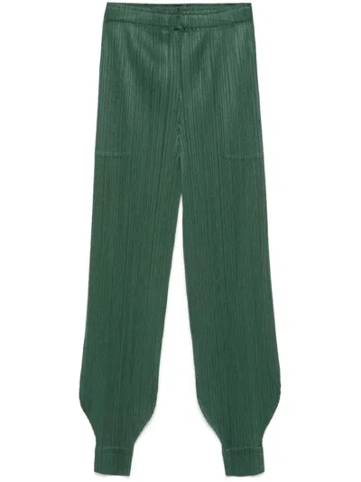Issey Miyake Plissé Trousers In Green